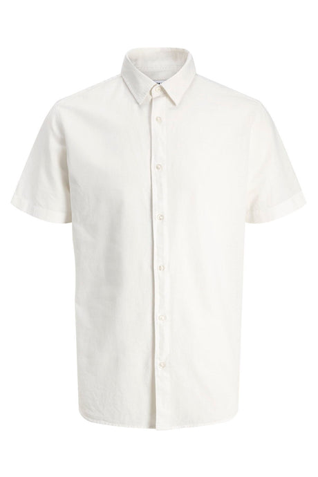 JACK&JONES JJEBREEZE LINEN BLEND SHIRT S/S SN PLS 12294285 - Beyaz