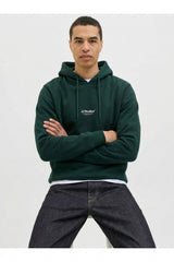 JACK&JONES PLUS JJESOHO SWEAT HOOD NOOS PLS 12279516 - Koyu Yeşil