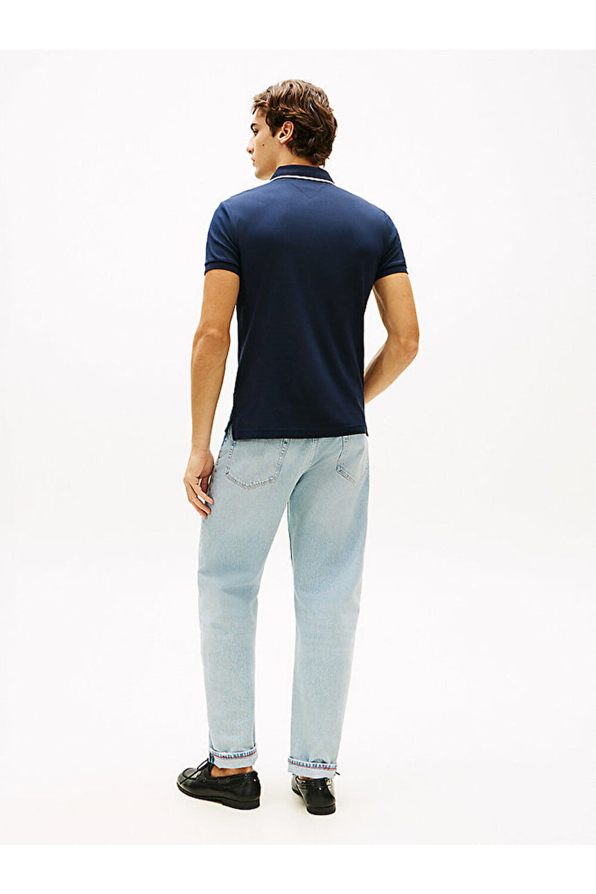 Tommy Hilfiger MW0MW43144 Erkek Polo Yaka T-Shirt - Koyu Lacivert