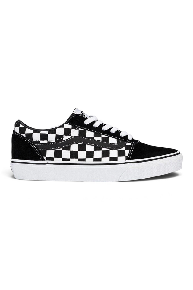 Sporline Vans Ward siyah beyaz damalı desenli erkek sneaker ayakkabı