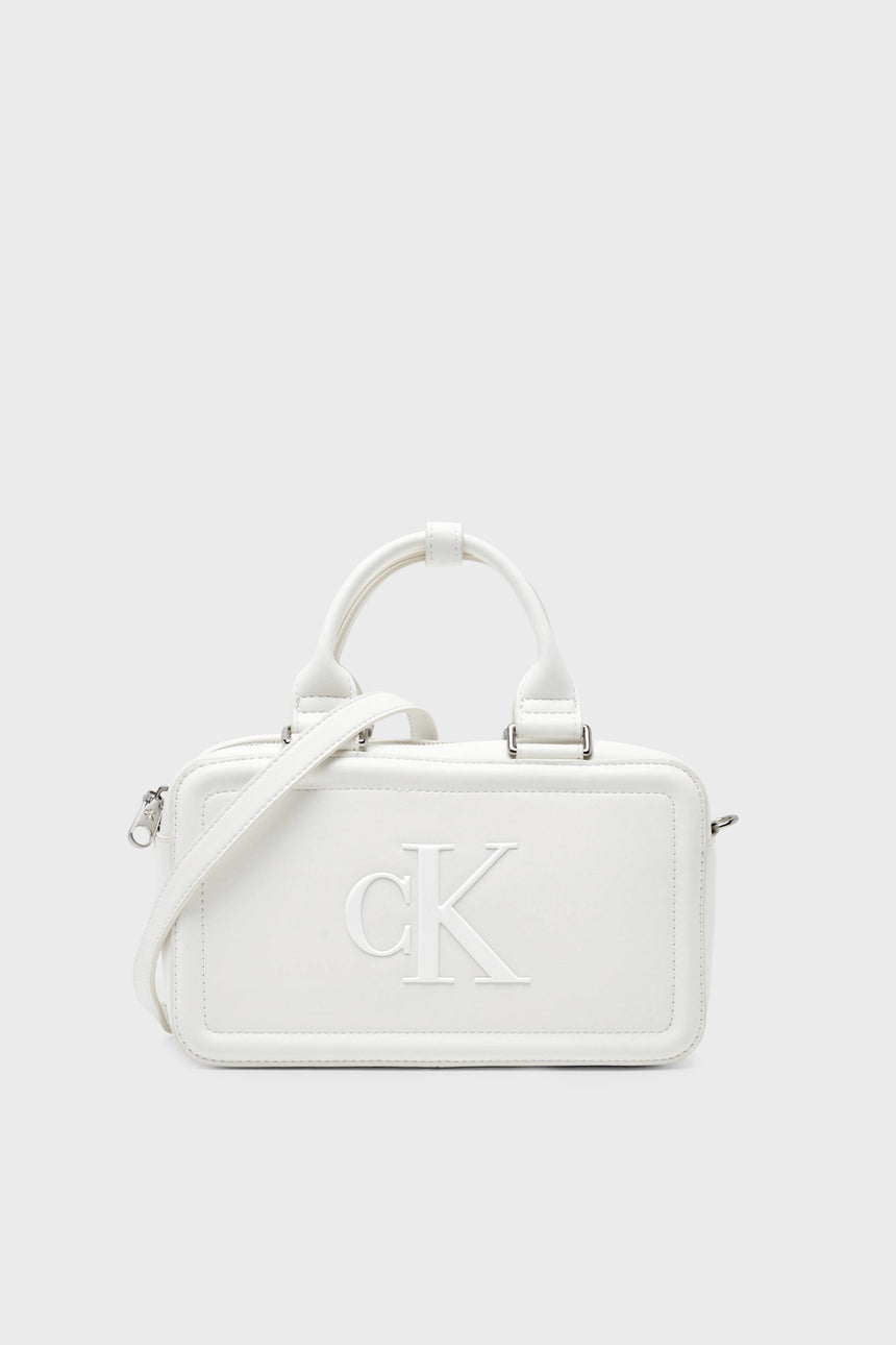Calvin Klein Kadın BOLD CK BAULETTO CROSSBODY LV04F3411G - Beyaz