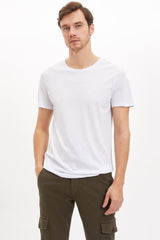 DeFacto M6606AZ Erkek T-Shirt - Beyaz