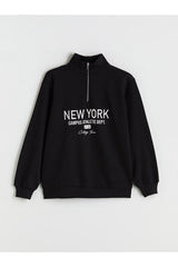 LC Waikiki Kadın Oversize Sweatshirt W5IC30F8 - Siyah