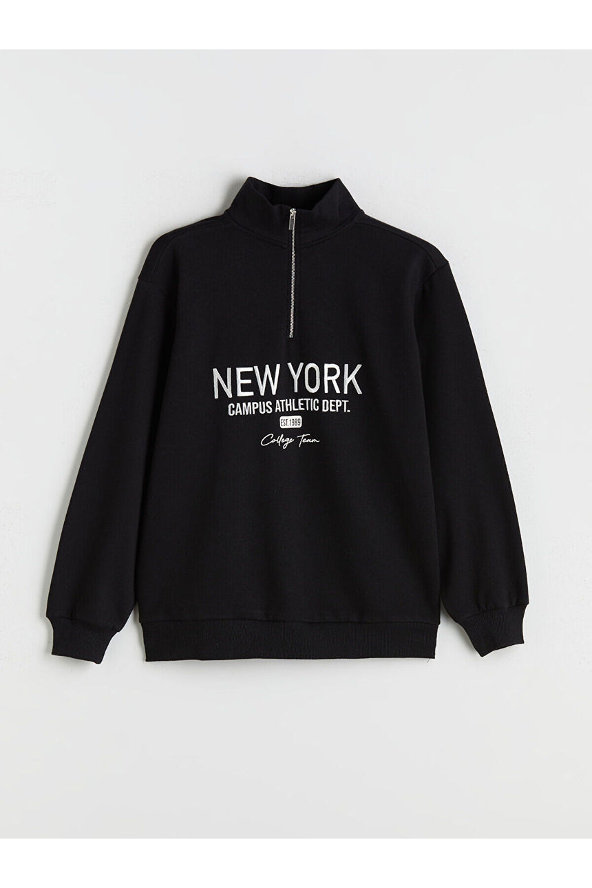 LC Waikiki Kadın Oversize Sweatshirt W5IC30F8 - Siyah
