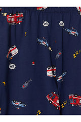 LC Waikiki Erkek Çocuk Penye Pijama Takımı W6C093D1 - Koyu Lacivert