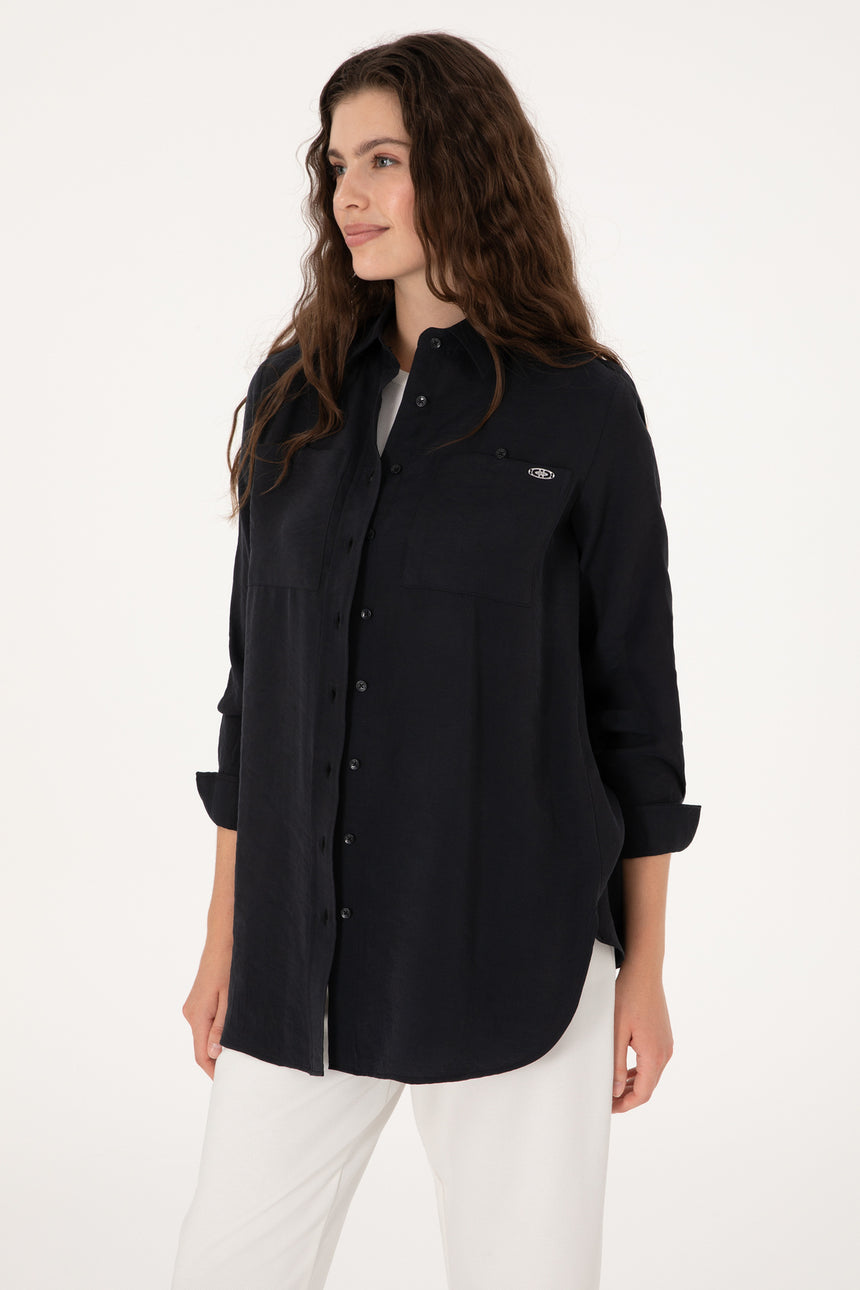 US POLO ASSN BAYAN DOKUMA GÖMLEK 2102852 - Siyah