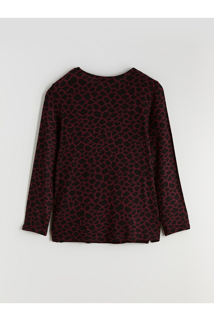 LC Waikiki Kadın Uzun Kollu T-Shirt W5IL21K8 - Bordo