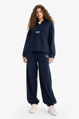 Defacto Kadin Sweat Shirt Y2649Az - Koyu Lacivert