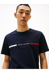 Tommy Hilfiger Erkek HILFIGER CHEST INSERT TEE MW0MW36498 - Koyu Lacivert