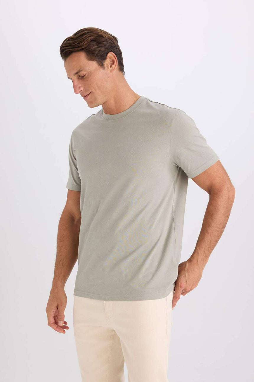 DeFacto V7699AZ Erkek T-Shirt - Açık Haki Yeşili