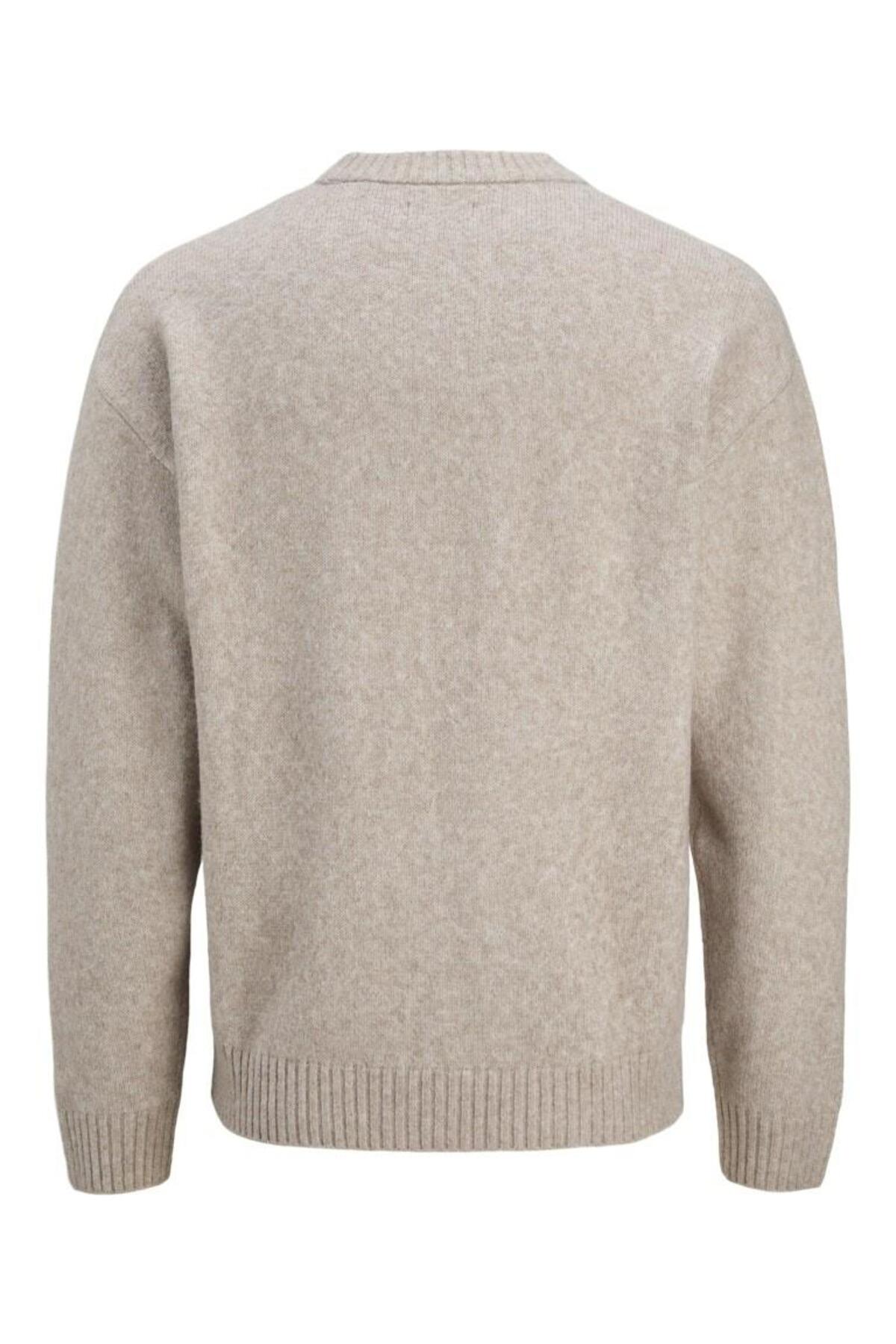 Jack & Jones Ollie Erkek Triko Kazak 12278924 - Gri / Mavi