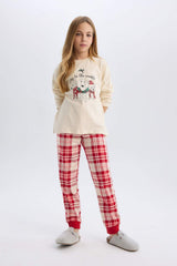 Defacto Çocuk Knitted Pyjamas D8790A8 - Kum Beji