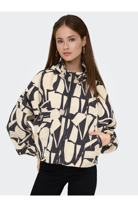 ONLY ONLBETTY BATSLEEVE LIFE AOP JACKET OTW 15281509 - Kahverengi/ Bej
