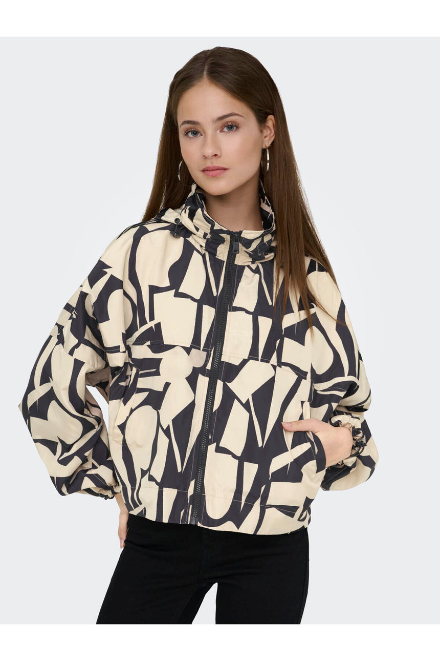 ONLY ONLBETTY BATSLEEVE LIFE AOP JACKET OTW 15281509 - Kahverengi/ Bej