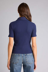 Defacto Kadın Short Sleeve Polo T-Shirt C6249AX - Koyu Lacivert