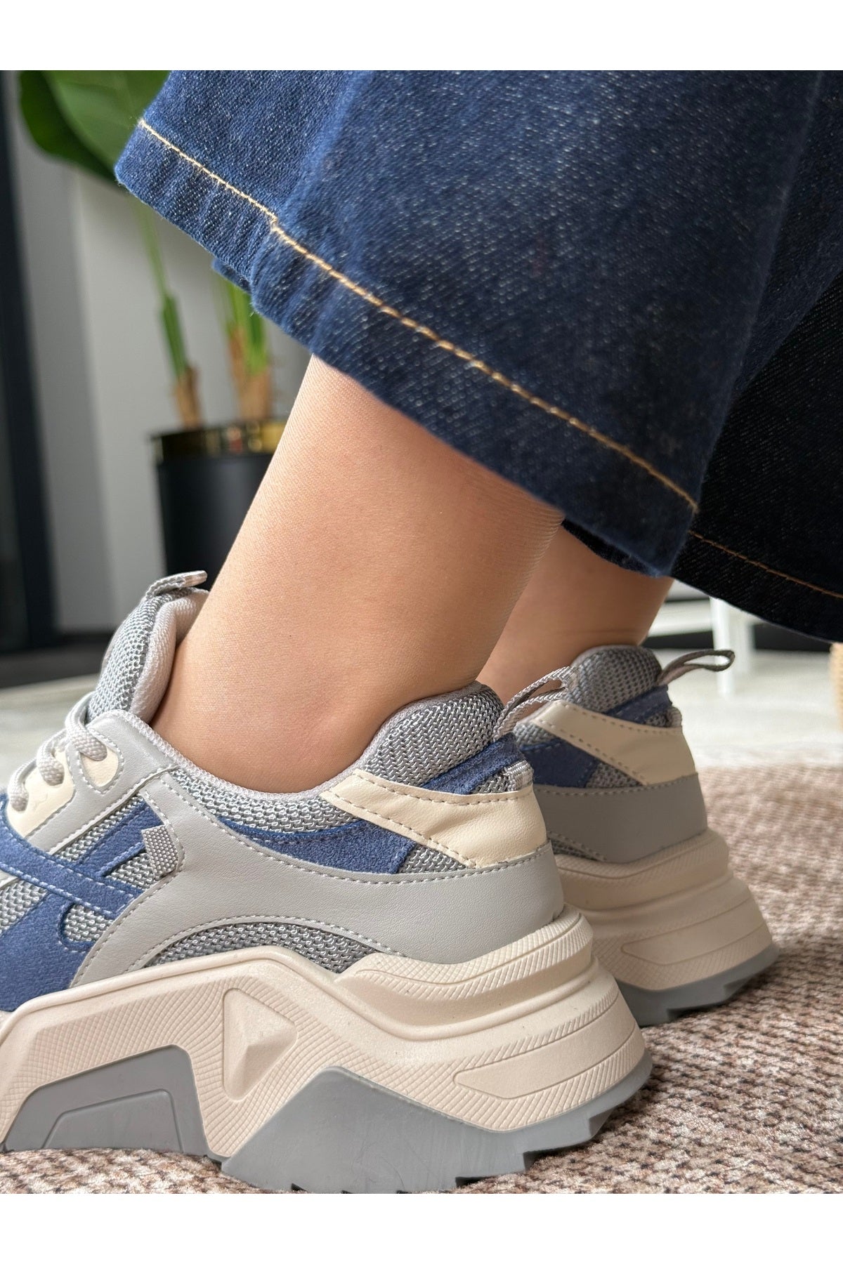 Eysha Noctra Mavi Gri Kadın Sneaker
