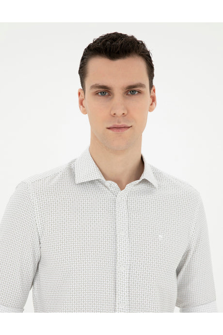 pierre cardin erkek dokuma gömlek 18475574 - Açık Yeşil
