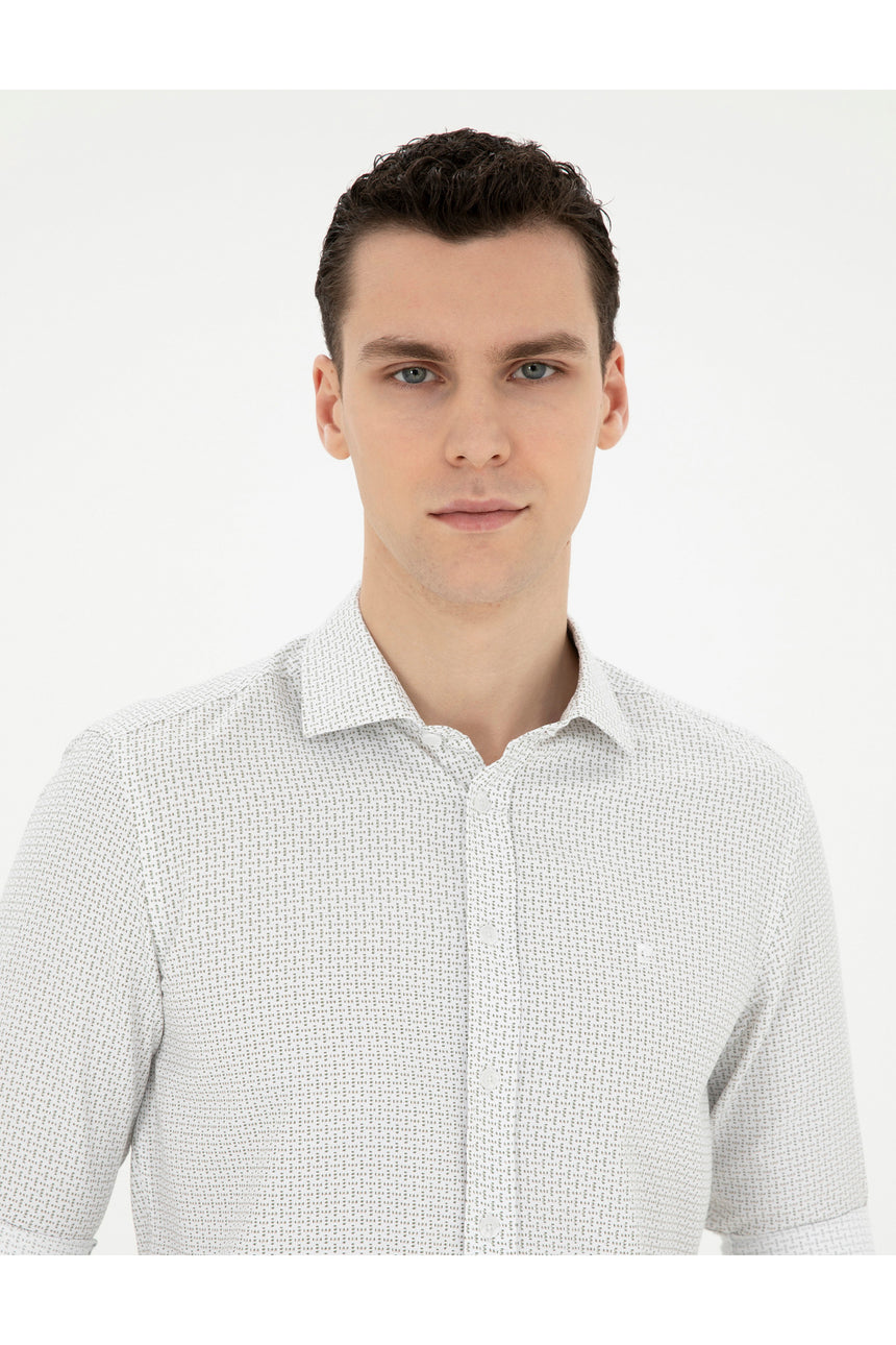 pierre cardin erkek dokuma gömlek 18475574 - Açık Yeşil