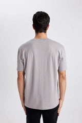 DEFACTO ERKEK V7699AZ T-SHIRT - Gri