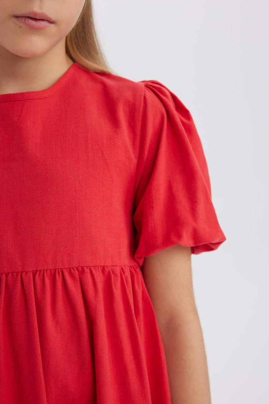 Defacto Çocuk Woven Dress B6927A8 - Kırmızı