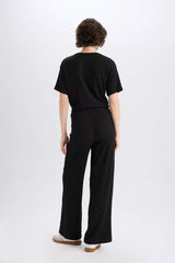 DeFacto Kadın Wide Leg Pantolon E3232AX - Siyah