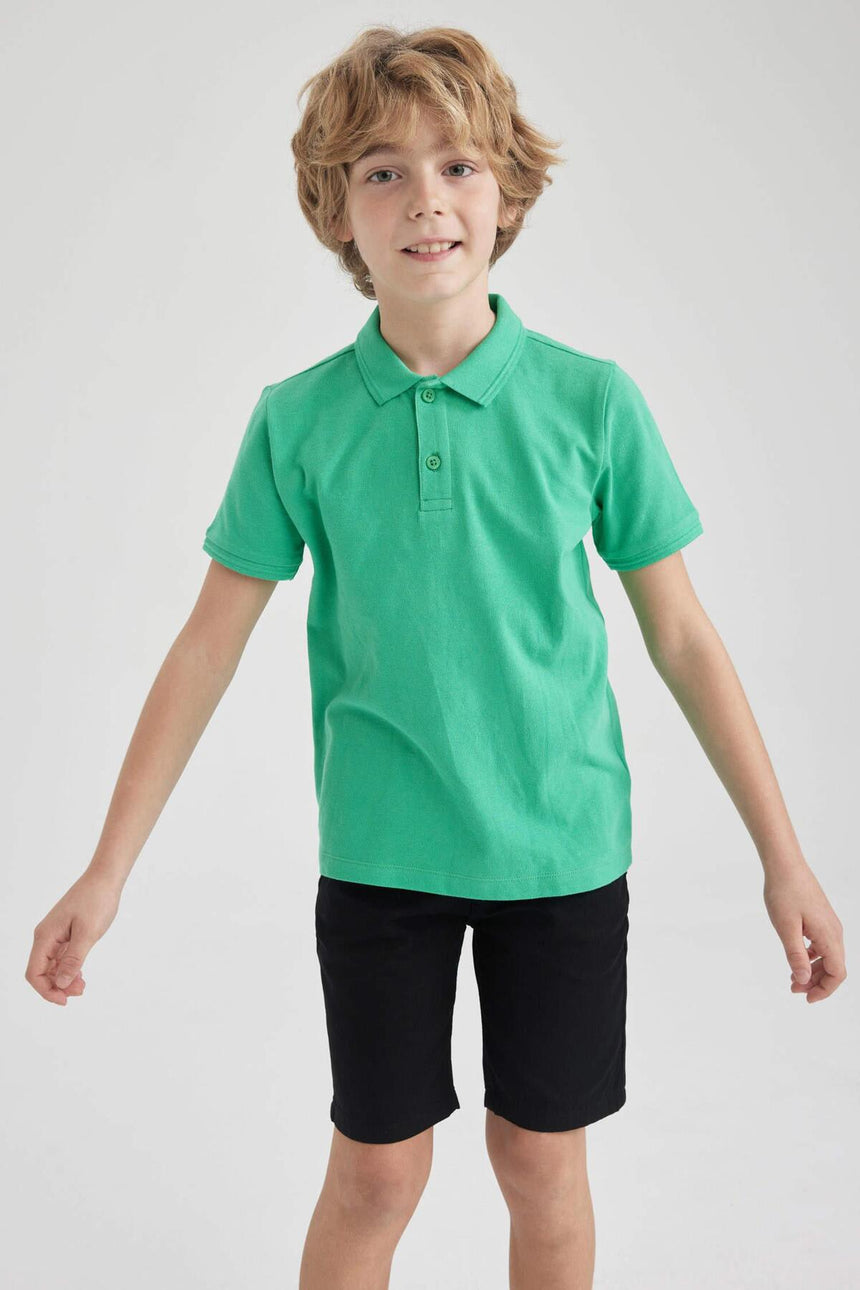 DeFacto K1689A6 Çocuk Polo Yaka T-Shirt - Yeşil