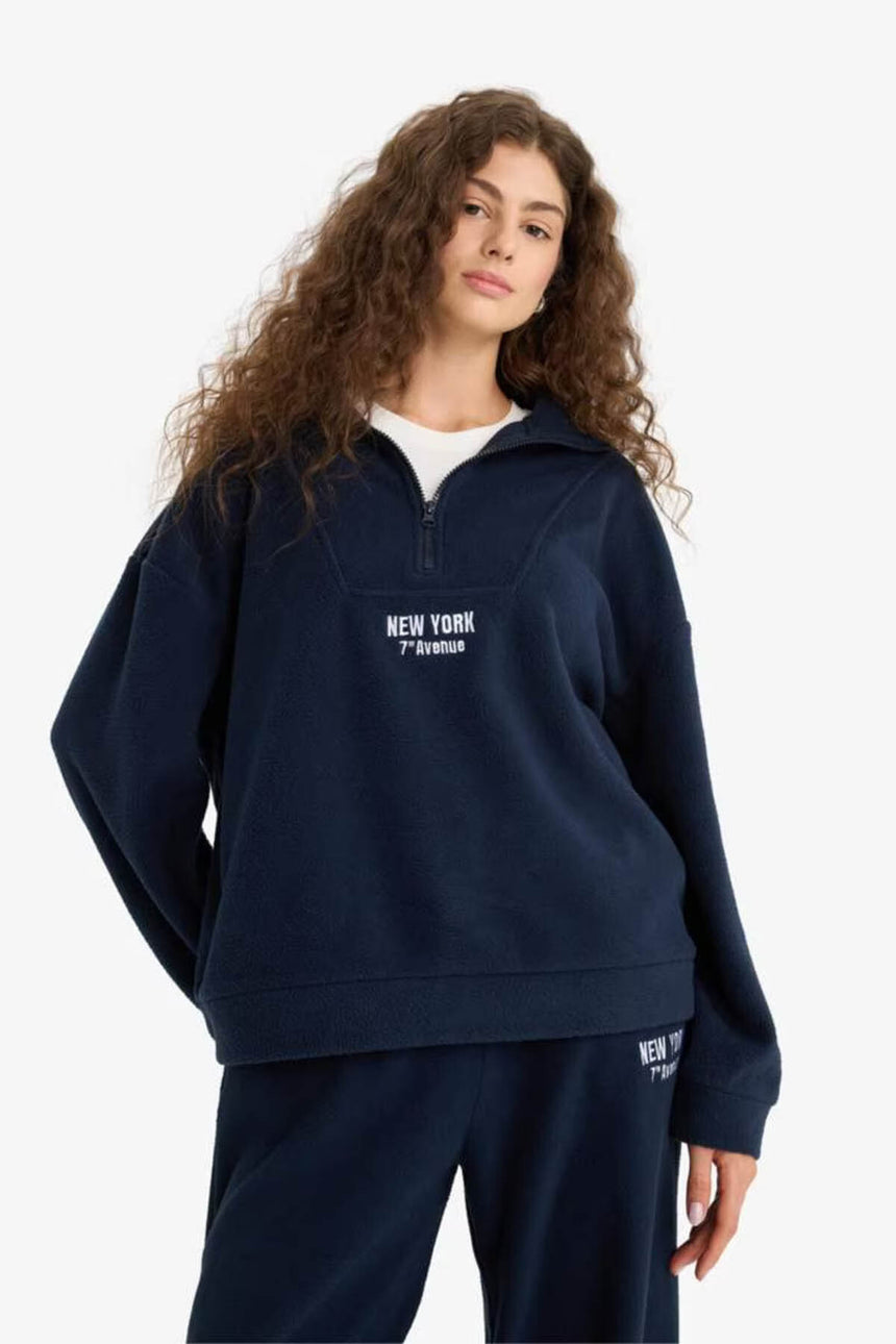 Defacto Kadin Sweat Shirt Y2649Az - Koyu Lacivert
