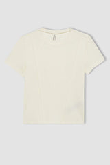 DeFacto C0104A8 Çocuk T-Shirt - Ekru