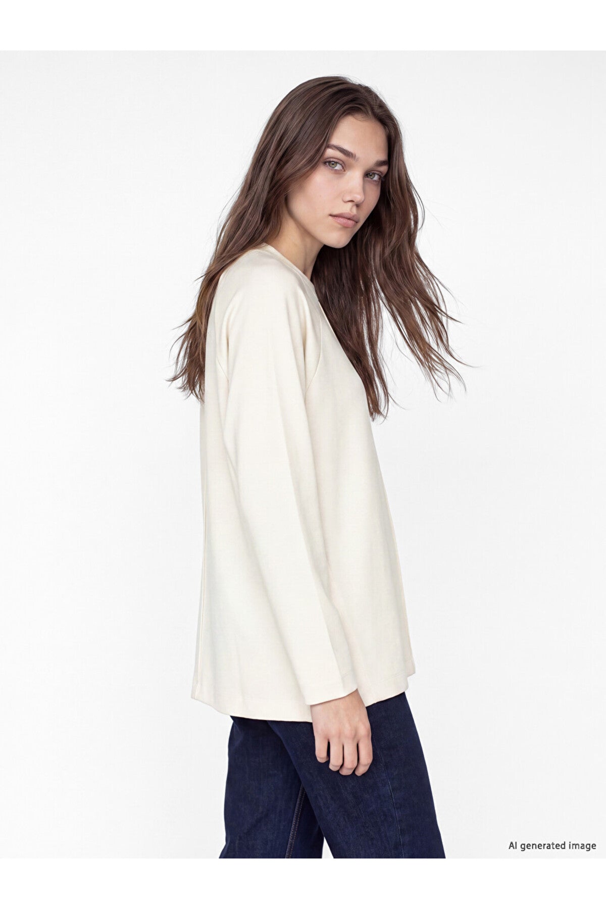 LC Waikiki Kadın Sweatshirt Tunik W6U726F8 - Açık Kahve