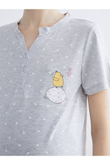 LC Waikiki Kadın Hamile Pijama Takımı S6HJ40G8 - Gri