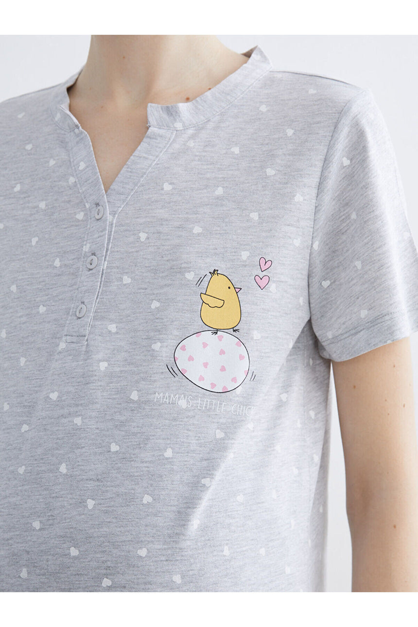 LC Waikiki Kadın Hamile Pijama Takımı S6HJ40G8 - Gri