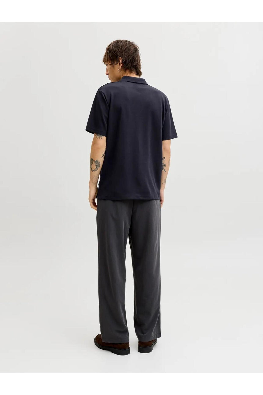 JACK&JONES JPRBLAETHAN SS ZIP POLO SN 12292992 - Koyu Mavi
