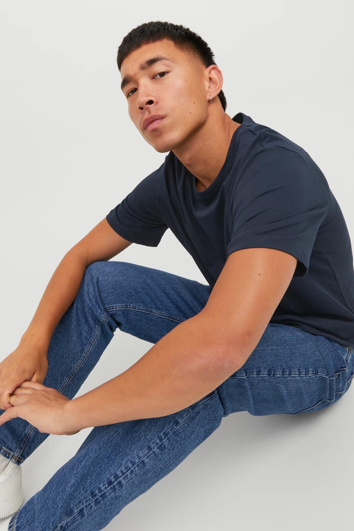 Jack & Jones Organic Basic Erkek T-Shirt 12156101 - Koyu Lacivert