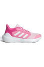 Sporline adidas Tensaur Run pembe suni deri çocuk spor ayakkabısı, beyaz Cloudfoam tabanlı yan profil görünümü