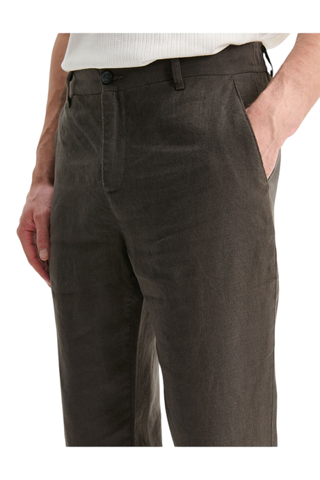 Sporline LC Waikiki kahverengi %100 keten regular kesim erkek pantolon