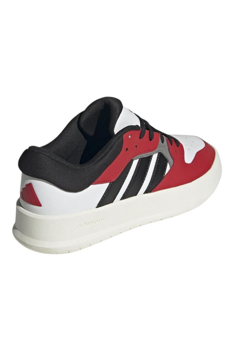Sporline adidas Court ID1249 kırmızı beyaz suni ve inek derisi erkek tenis ayakkabısı arka çapraz görünüm