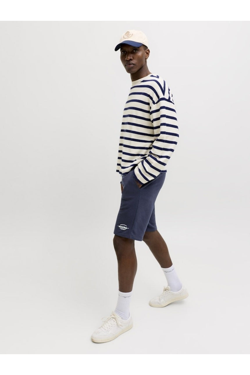 JACK&JONES JPSTGORDON BRANDON SWEAT SHORTS MID 12292136 - Koyu Lacivert