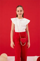 Defacto Çocuk Short Sleeve Blouse H0149A8 - Beyaz