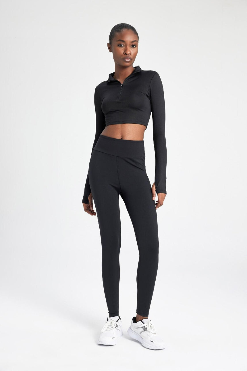 Defacto Kadın Long Sleeve T-Shirt W0343Az - Siyah