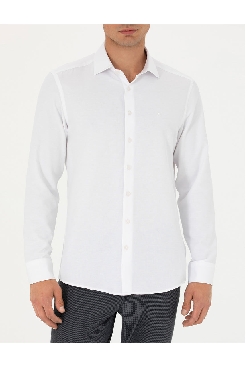 pierre cardin erkek dokuma gömlek  1711445 - Beyaz
