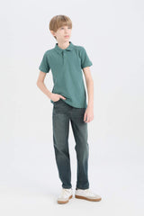 Defacto Çocuk Short Sleeve Polo T-Shirt K1689A6 - Yeşil