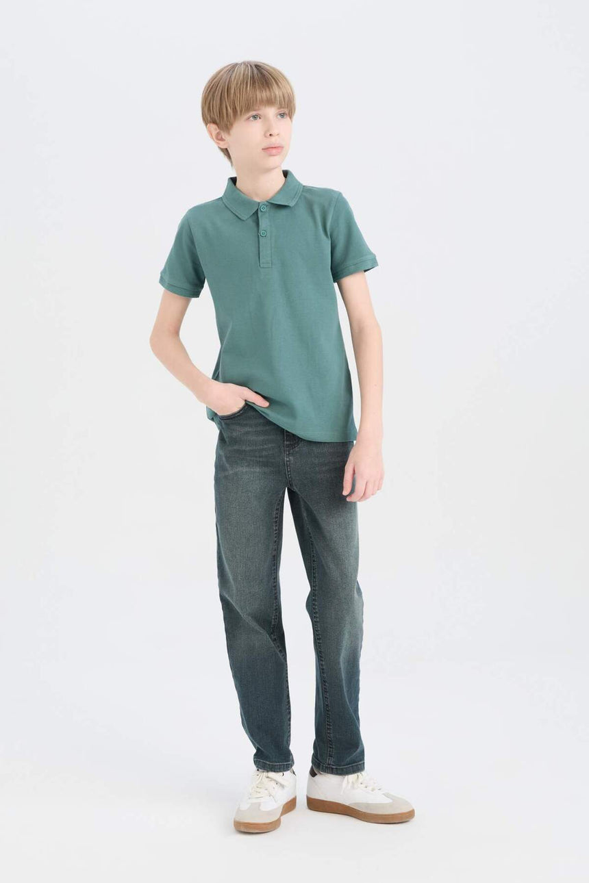 Defacto Çocuk Short Sleeve Polo T-Shirt K1689A6 - Yeşil