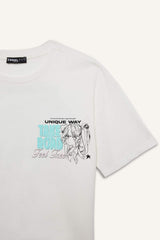 Defacto Kadın Short Sleeve T-Shirt F2241Ax - Kırık Beyaz