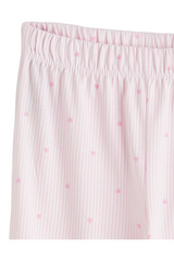 Sporline LC Waikiki pembe çizgili ve kalp desenli kız çocuk pijama altı