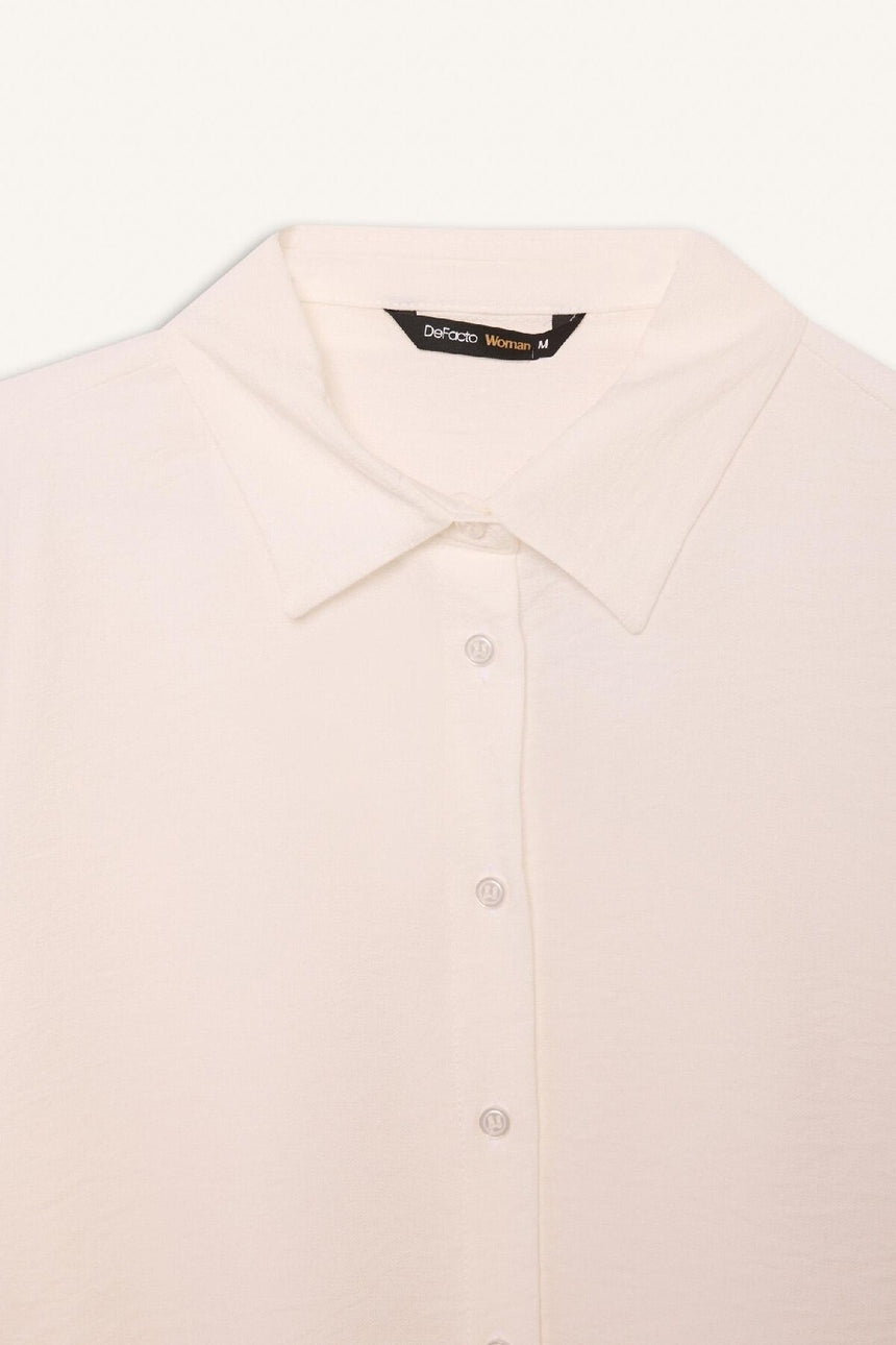 Defacto Kadın Long Sleeve Shirt C3819Ax - Kırık Beyaz