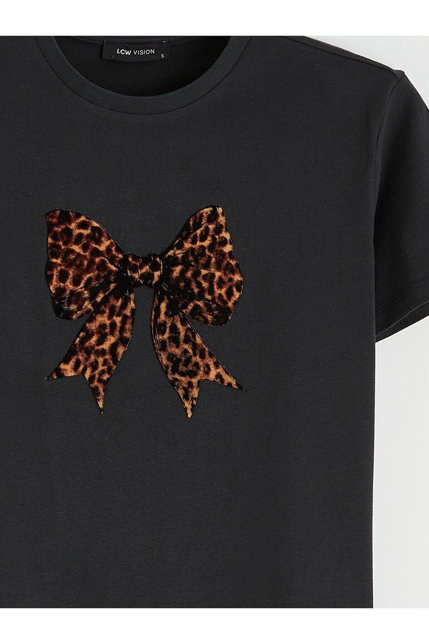 LC Waikiki Kadın Kısa Kollu T-Shirt S6ES43M8 - Siyah