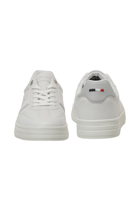 Sporline U.S. Polo Assn. beyaz PU kadın sneaker ayakkabı, ön ve arka görünüm