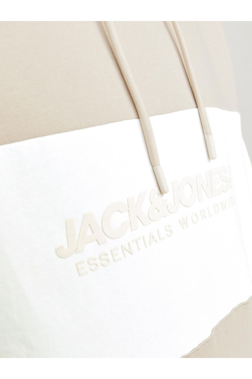 JACK&JONES JJELEGACY BLOCKING SWEAT HOOD NOOS 12256590 - Bej/ Açık Gri