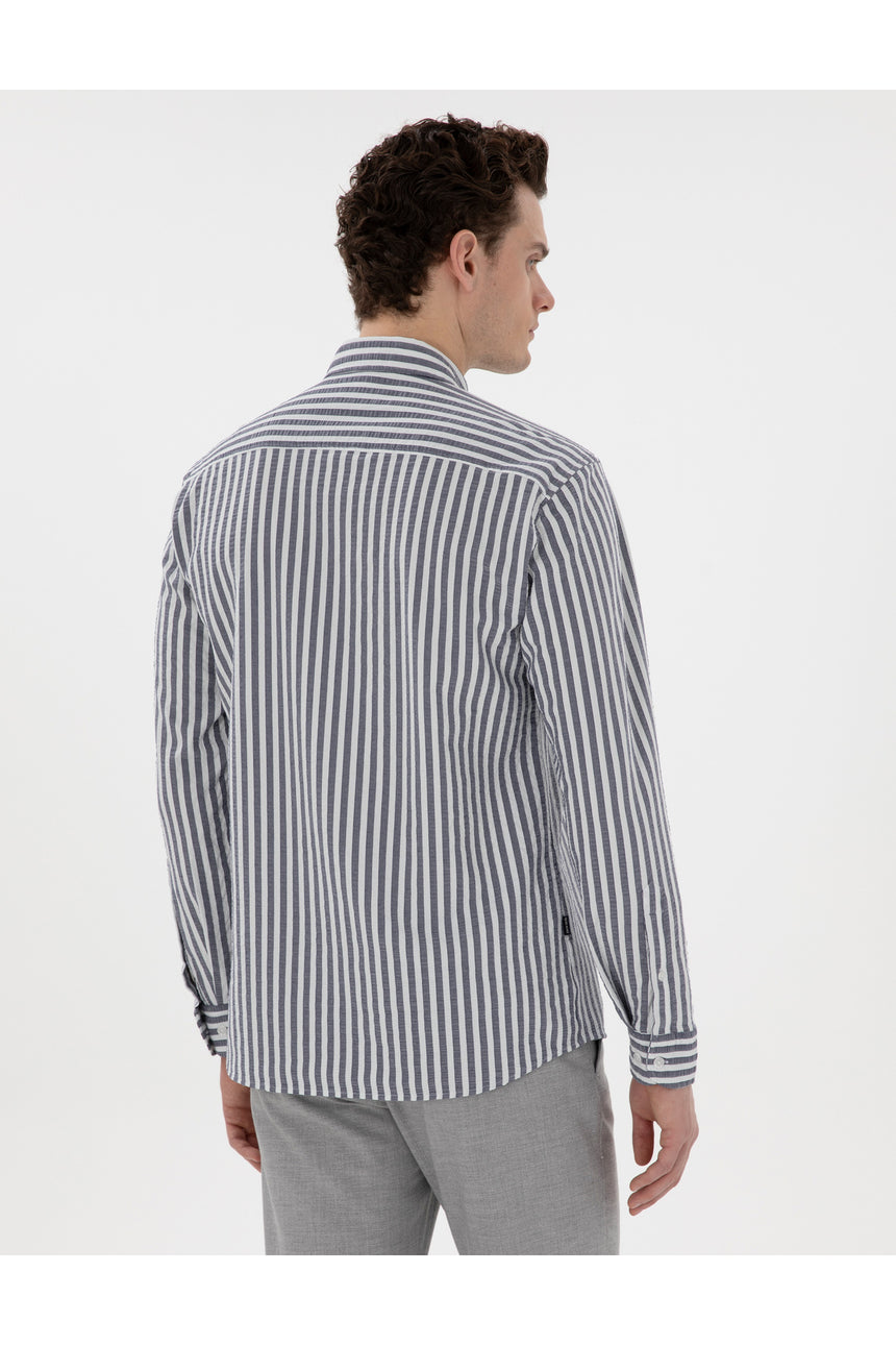 pierre cardin erkek dokuma gömlek 2122721 - Lacivert