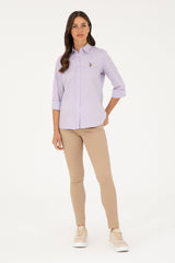 US POLO ASSN BAYAN DOKUMA GÖMLEK 1840357 - Lila